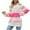 Hot Pink, variant on Pullover Sweater for Women Striped off Shoulder Knitwear Long Sleeved Round Neck Sweater Top Green