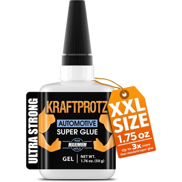 Gel de cianoacrilato súper fuerte para automoción KRAFTPROTZ 50 g, botella XXL