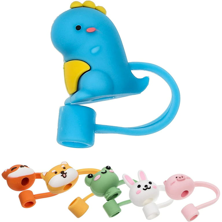2pcs/set Silicone Straw Plug, Cute Duck Decor Straw Cover For Home