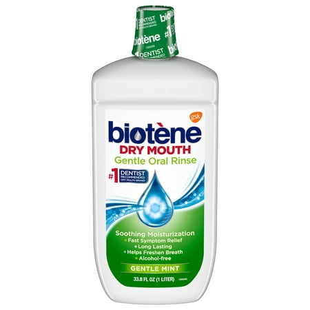 Biotene Mild Mint Moisturizing Gentle Oral Rinse, Alcohol-Free, for Dry Mouth, 33.8 (Best Mouth Rinse For Receding Gums)