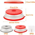 thumbnail image 2 of SINMI Cloche Micro Onde, 2 Pièces Couvercle Micro Ondes , Onde Passoire avec Trous de Vapeur pour Fruits Et Légumes, sans Bap et Non Toxique (Gris + Rouge), 2 of 5