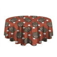 thumbnail image 5 of Red Hedgehog Pattern Round Tablecloth 60"x60",Wrinkle Wipeable Table Cloth for Kitchen Dining Room Picnic Patio Party, 5 of 6