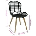 thumbnail image 4 of vidaXL Chaises de Salle à Manger 2 Pcs Noir Rotin Naturel, 4 of 5
