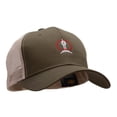 thumbnail image 5 of Seoul Tower Embroidered High Profile Mesh Cap - Olive Khaki OSFM, 5 of 5