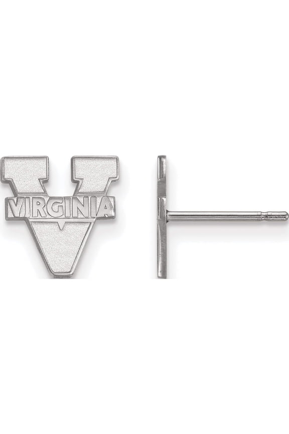Sterling Silver Rh-Plated Logoart University Of Virginia Xs Post Earrings (9 X 10) Made In United States ss008uva