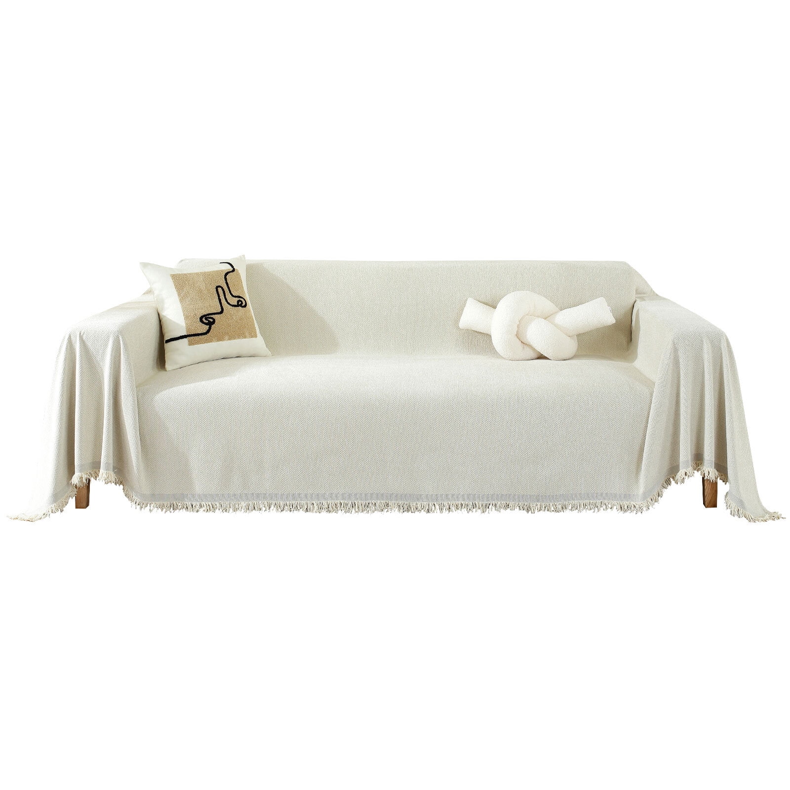 Chenille Couch Cover Pet Friendly Sofa Cover Washable Reversible Sofa Slipcover for Sectional Sofa, Loveseat, 2 or 3 Cushion Couch, Corner Sofa, Futon Cover