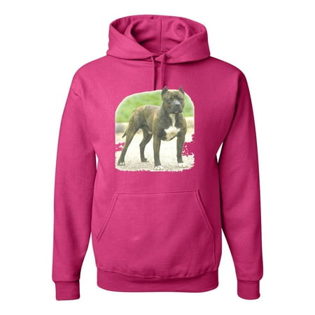 Wild Bobby, Pitbull Dog Animal Pet Lover, Dog Lover, Unisex Graphic Hoodie Sweatshirt, Fuschia, 2XL