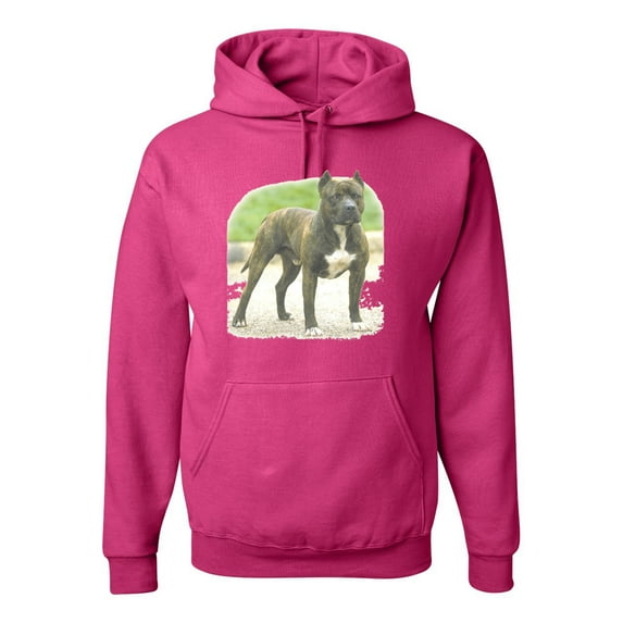 Wild Bobby, Pitbull Dog Animal Pet Lover, Dog Lover, Unisex Graphic Hoodie Sweatshirt, Fuschia, 2XL