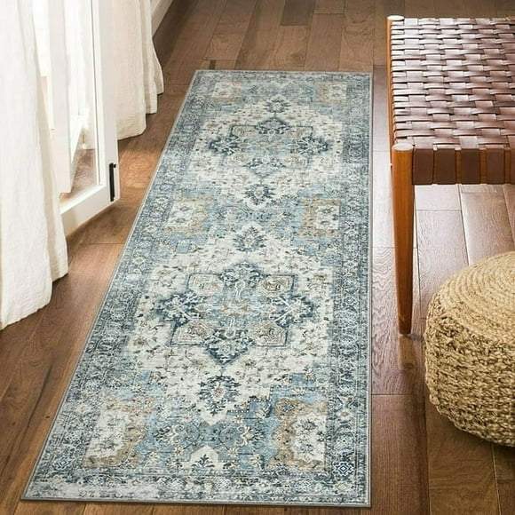KUETH 2'x10' Machine Washable Rug, Ultra Thin Non Slip Rugs, Indoor Runner Rugs for Entryway, Bedroom