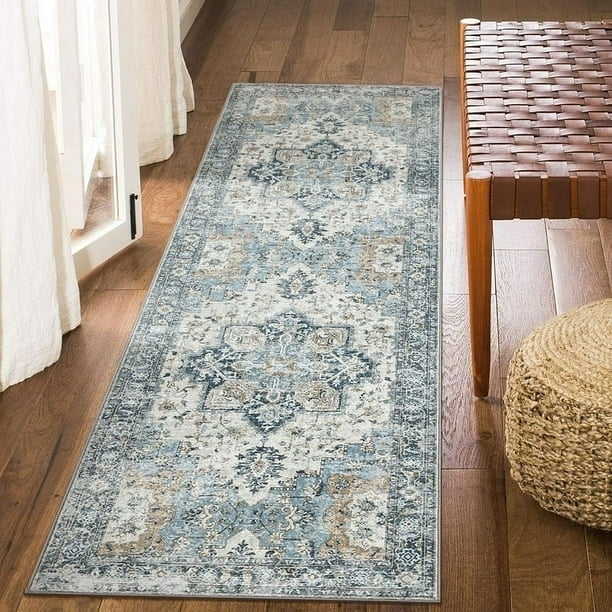 KUETH 2'x10' Machine Washable Rug, Ultra Thin Non Slip Rugs, Indoor Runner Rugs for Entryway, Bedroom