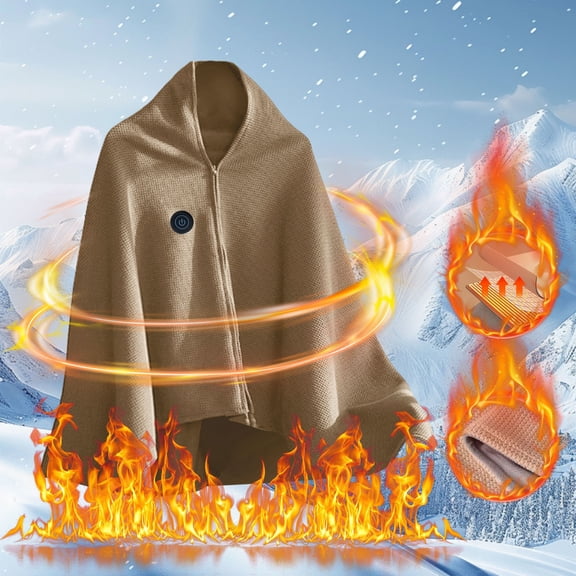 Lunxisen 1 Pcs Portable Heated Electric Blanket Cordless Heated Throw Blanket for Outdoor with Wearable Shawl Gifts for Travel,Camping,Bed, Marble
