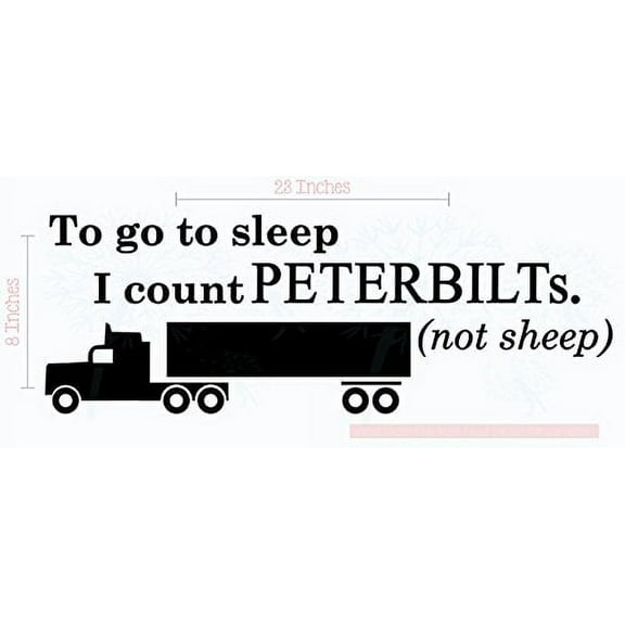 Bedroom Décor Count Peterbilts Not Sheep Boys Vinyl Wall Decals 23x8-Inch Black