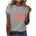 thumbnail image 4 of HaoXianJian Valentine's Day Shirt for Women Heart Print Short Sleeve Crew Neck Sweat Shirts Loose Fits Letter Print Graphic Pullover Tee Tops Casual Girl Friend Gift T Shirt Size 2X 3X, 4 of 5