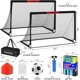 thumbnail image 2 of Juego de metas de fútbol para niños para patio trasero, 2 equipos portátiles de entrenamiento de metas de fútbol de 6 x 4 pies, red de fútbol de práctica con pelota de fútbol, conos, bolsa, juego de, 2 of 21