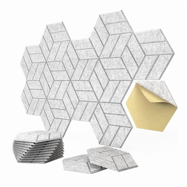 Paquete de 12 Paneles AcúSticos Autoadhesivos, Paneles de Espuma Hexagonales una Prueba de Sonido, Acolchado una Prueba de Sonido para Pared Utilizado para Studio B