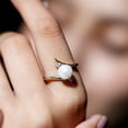 thumbnail image 4 of Rosec Jewels Solitaire Freshwater Pearl Ring with Diamond for Women, Bypass Ring - 8 mm, 18K Yellow Gold, US 7.00, 4 of 8