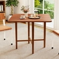 thumbnail image 2 of Patiojoy Square Drop Leaf Dining Table 36" Compact Folding Kitchen Table for 2-4 People Walnut, 2 of 10