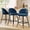 Navy Blue, variant on CDCASA Swivel Counter Height Bar Stools Set of 2, 27" Seat Height Modern Barstools with Back and Metal Legs, Upholstered Kitchen Island Chairs, Faux Leather in Brown