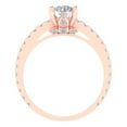 thumbnail image 4 of 1.465 ctw Solitaire with Zirconia Diamond Accents Anniversary Ring for Women | Round Cut White Sapphire | Hyperallergenic Solid 18K Rose Gold, 4 of 5