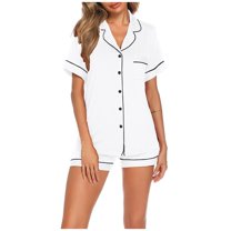 Pajamas for Women Set Two Piece Casual Set Short Sleeved Top and Shorts Soft Pocket Pjs Sets
