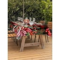thumbnail image 2 of Outdoor Tablecloth with Umbrella Hole and Zipper, Cardinal Bird Rectangle Table Cloth 60x84 Inch Waterproof Tablecloth, Poinsettia Pine Cones Berry Flowers Red Plaid Picnic Table Cover for Patio, 2 of 7