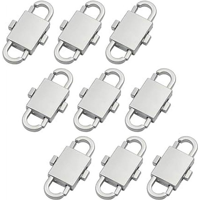 Hebillas de resorte de doble extremo para bolsos, mochilas, ajuste de cadena y hebilla de acortamiento, Clips de bloqueo de llavero (plateado), 9 Uds.