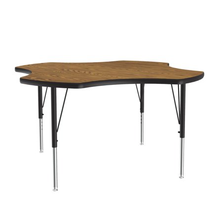 Correll Clover Laminate Top Activity Tables With Medium Oak Finish A48TF-CLO-06