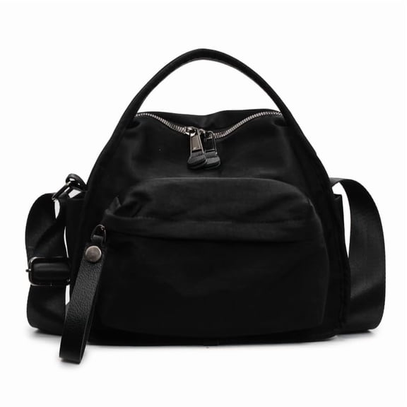 Women's Elegant Solid Color Shoulder Bag Fashionable Zipper Crossbody Bags Soft Top Handle Handbag Purse