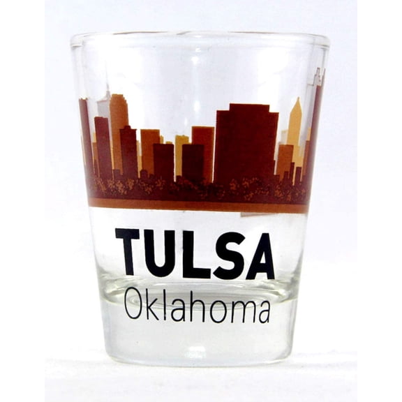 Tulsa Oklahoma Sunset Skyline Shot Glass
