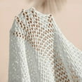 thumbnail image 6 of ZOELNIC Women's Floral Crochet Cardigan Hollow Out Open Front Long Sleeve Cardigan Sweater, 2XL, 6 of 7