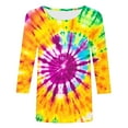thumbnail image 5 of Fznquz Crewneck Womens Tshirts 3/4 Sleeve Tie Dye Tee Casual Rainbow Loose Fit Tops Women XXL, 5 of 5