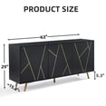 thumbnail image 4 of EDYO LIVING 63" Sideboard Storage Cabinet with Metal Trim 3-Door Credenza Wide Buffet Cabinet for Living Room, Dining Room, Black, 4 of 7