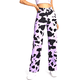 thumbnail image 3 of Sunloudy, pantalones vaqueros coreanos de pierna ancha para mujer, pantalones vaqueros de cintura alta con estampado de patrón de vaca a la moda con bolsillo Sunloudy XS S M L, 3 of 6
