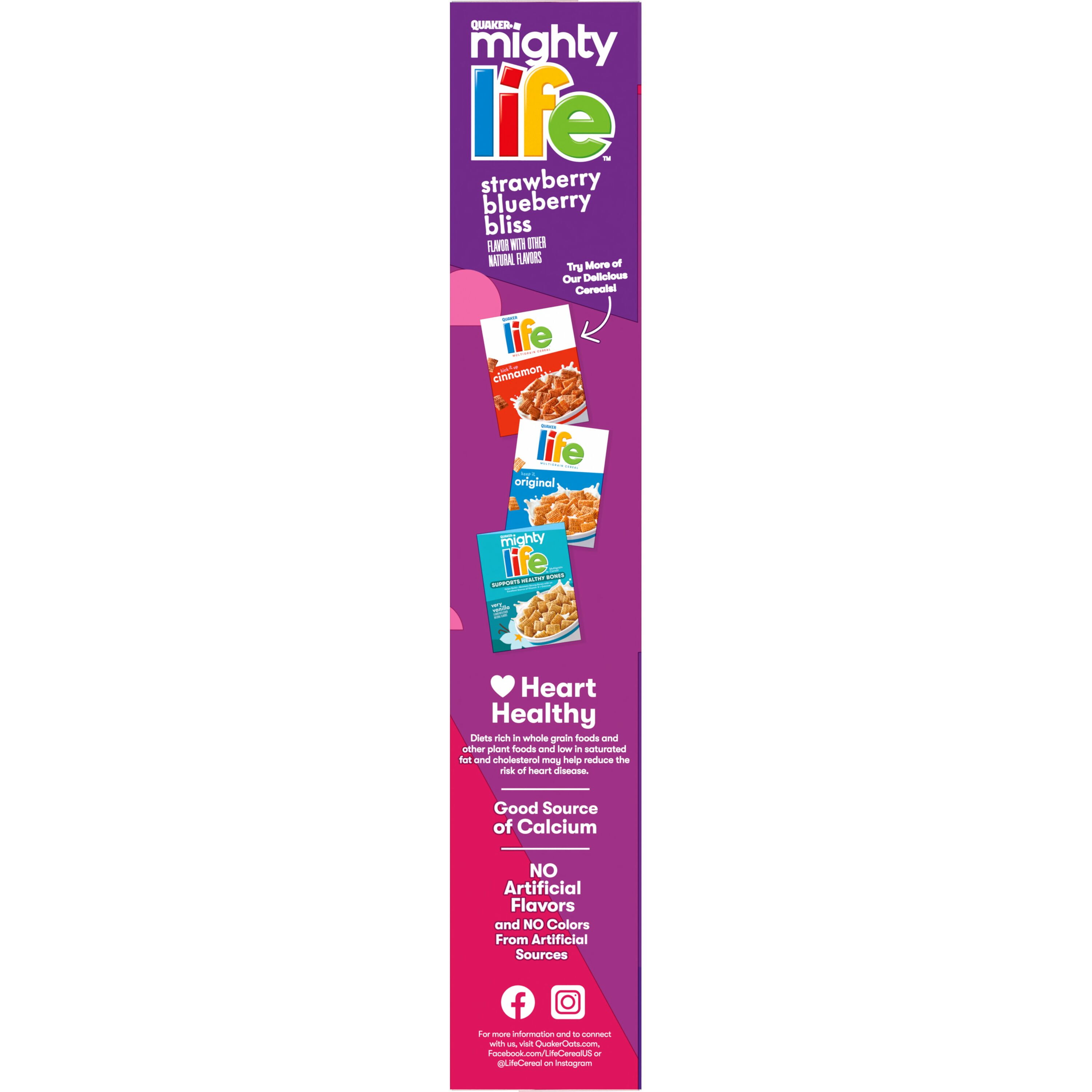 Quaker Mighty Life Cereal Mixed Berry, Family Size 22.3 oz