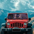 thumbnail image 3 of Uorisanigo Windshield Sunshade Sun Shade Heat Shield Sun Visor Mat Compatible with Wrangler JK JKU TJ 1997-2018 Folding Purple Butterfly Marble Windshield Cover Block UV Rays and Heat, 3 of 7