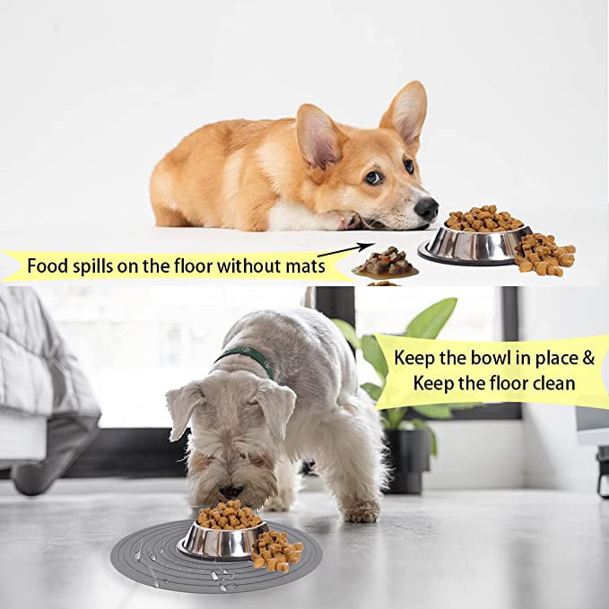 PrimePets Dog Food Mat, Waterproof Pet Feeding Mat for Water Bowls