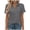 Dark Gray, variant on Women's Shirt V-Neck Turn-Down Collar Short Sleeve Casual T-Shirt Fitted Waist Tops Fashion Basic Tee, Hot Pink M