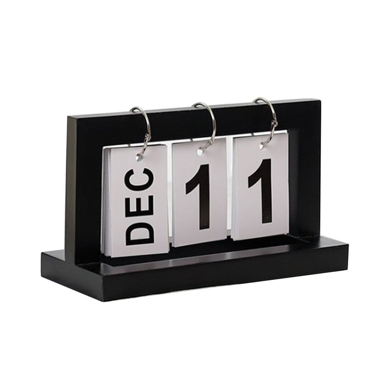 Nordic Wooden Page-turning Calendar Ornament Office Study Desk Decoration Date 