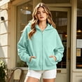 thumbnail image 2 of Resicozy Zip Up Hoodies for Women Oversized 2026 Y2K Hoodies Casual Long Sleeve Sweatshirts Fall Spring Track Jackets with Pockets Mint Green M, 2 of 6