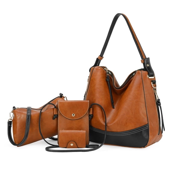SENDEFN Women Fashion Handbags Wallet Tote Bag Shoulder Bag Top Handle Satchel Purse Set 4pcs