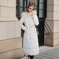 thumbnail image 1 of Chaqueta de algodón para mujer, ajustada, hasta la rodilla, gruesa, de algodón, para invierno, 1 of 6