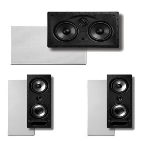 Polk Audio 265RT 3-Way In-Wall Speakers (Pair) Plus A Polk Audio 255C-LS Center Channel In-Wall