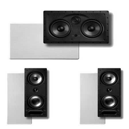 Polk Audio 265RT 3-Way In-Wall Speakers (Pair) Plus A Polk Audio 255C-LS Center Channel In-Wall (Best In Wall Center Speaker)