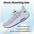 thumbnail image 4 of Womens Walking Shoes with Arch Support Orthotic Sneakers for Plantar Fasciitis Heel and Foot Pain Relief Tennis WhiteGrey Size 7, 4 of 7