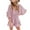 Pink, variant on Womens Drawstring Waisted Shorts Jumpsuit V Neck Ruffle Layered Beach Romper