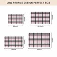 thumbnail image 4 of Pink Black Plaid Door Mat Indoor Outdoor, Farmhouse Pink Black Checkered Non Slip Welcome Mat with Rubber Backing, Absorbent Fabric Front Door Mats Entryway Rug for Home Patio Entrance 18"x30", 4 of 8