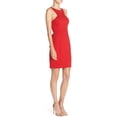 thumbnail image 3 of Xscape Ruffle Back Stretch Sheath Dress 8 Red, 3 of 5