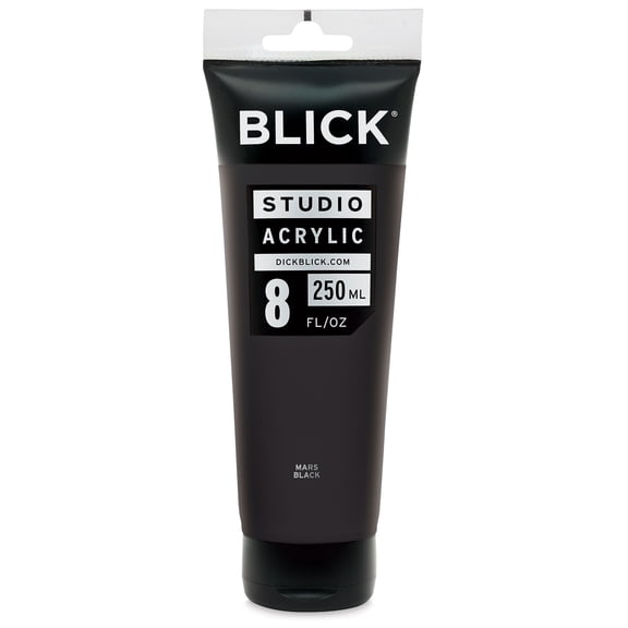 Blick Studio Acrylics - Mars Black, 8 oz tube