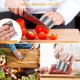 thumbnail image 4 of Stainless Steel Finger Guards - Kitchen Tool Knives, 4-Pack for Safe Slicing and Chopping Vegetables, 4 of 5