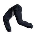 thumbnail image 7 of cfhntfmh Mens Jogger Sweatpants Athletic Warm Pants Workout Gym Running Pants Cinch Bottom Winter Trouser with Pockets（Navy,Medium), 7 of 7
